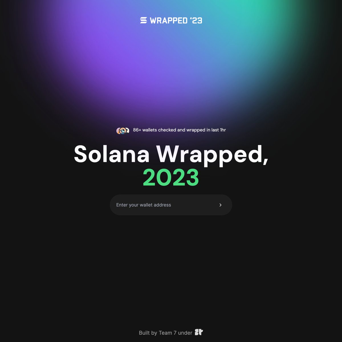 We made <a href="/solana/">Solana</a> Wrapped 2023⚡️

Get yours here👉 solanawrapped.xyz 

Big thanks to @SuperteamDAO for the grant to help us build this out🫡