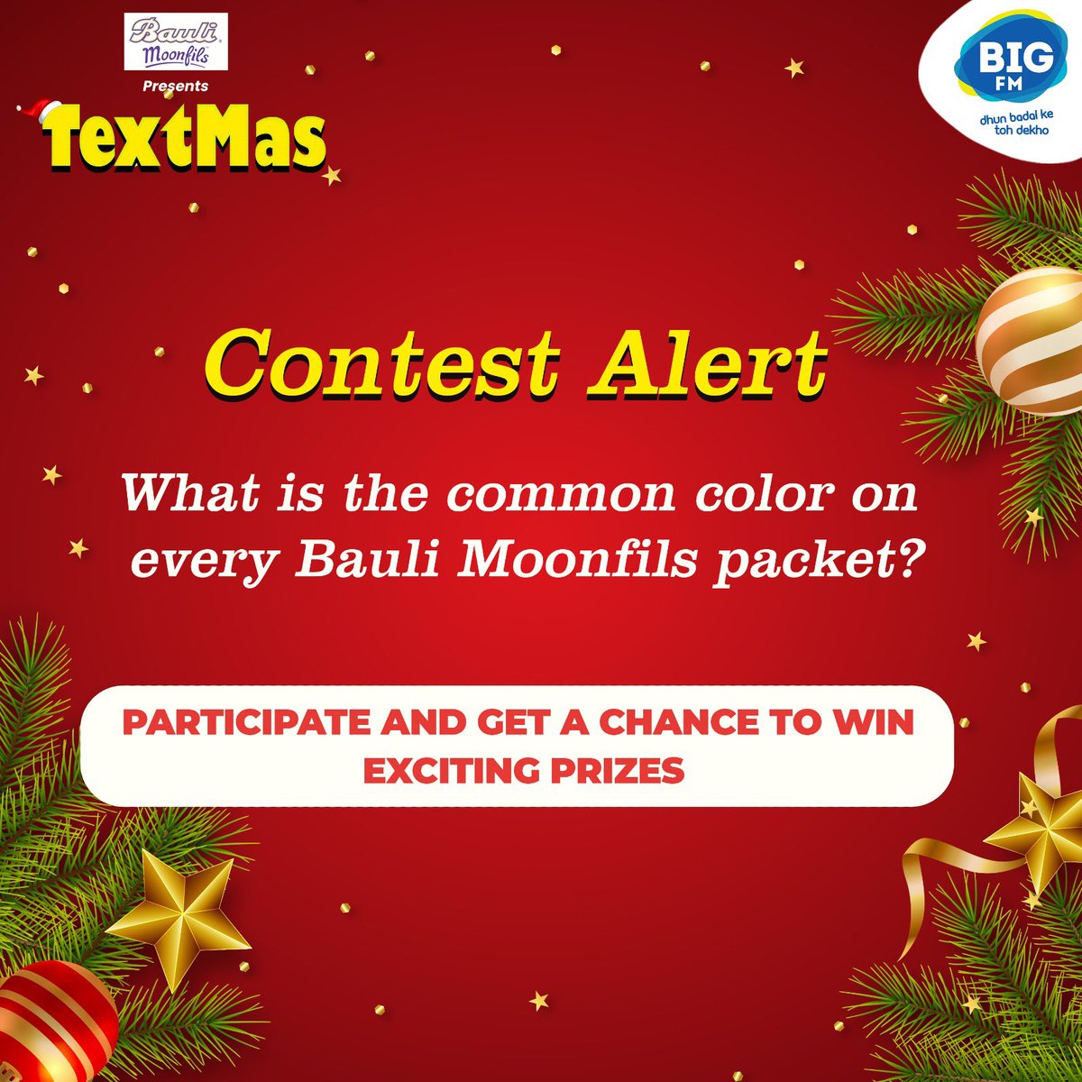 bigfmindia's tweet photo. Unwrap the joy of the season with Bauli in collaboration with Textmas! 🎁✨ Join the festive fun and stand a chance to win big with BIGFM's exciting contest. Spread the cheer and let the festivities begin! 🎉 #BauliTextmasContest #FestiveFun #BIGFMContest https://t.co/cHkaUr2yY3