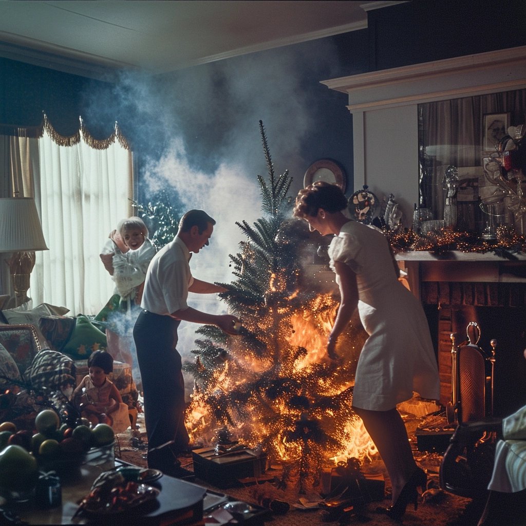 How early is too early to burn down the dead tree in your living room? #HappyNewYear2024