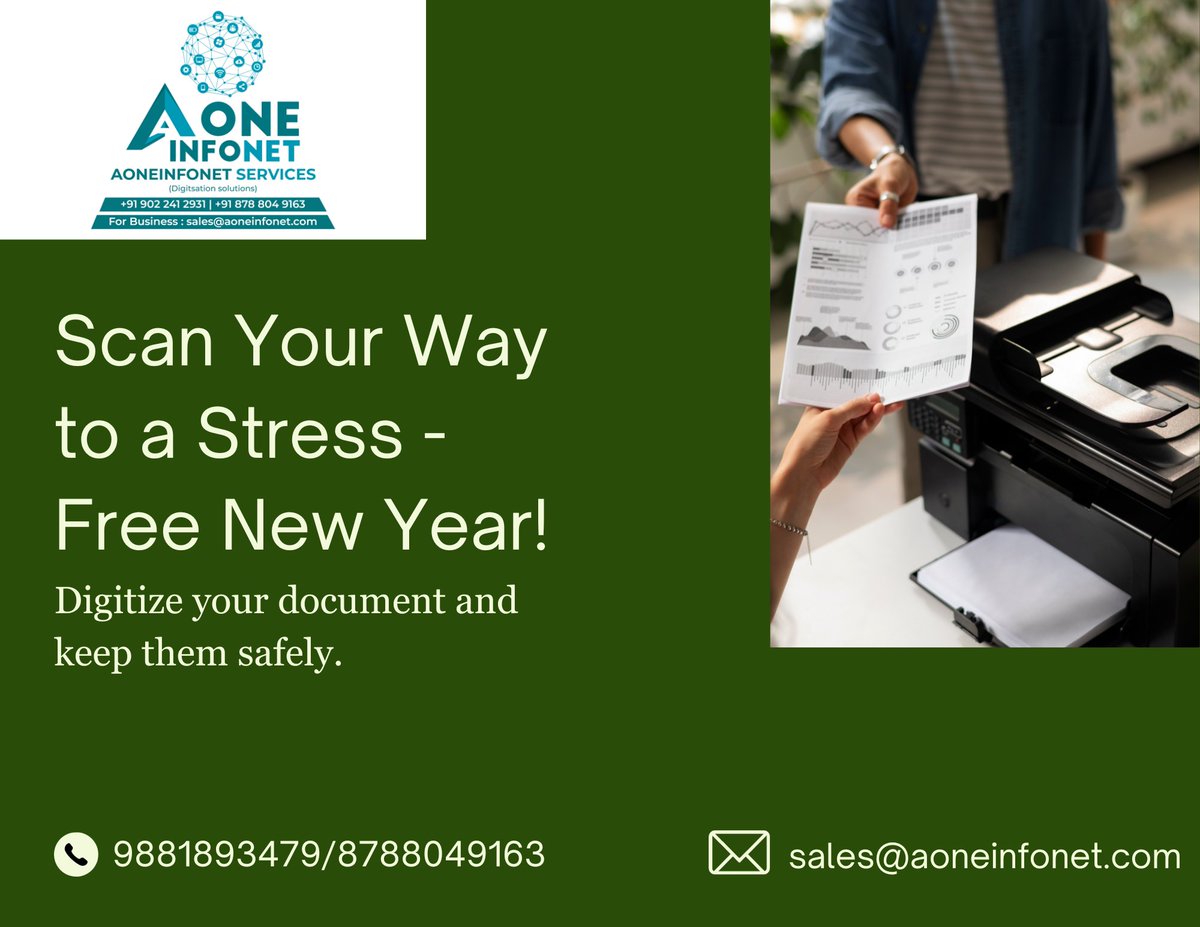 Scan your way to Strees free New year! Digitize your documents and keep all your files and memories safe.

#digital #digitalscanning #scanning #documentscanning #datamanagement #documentmanagement #recordmanagement #digitization #ocr #pdf #cloudstorage #savetime #savespace