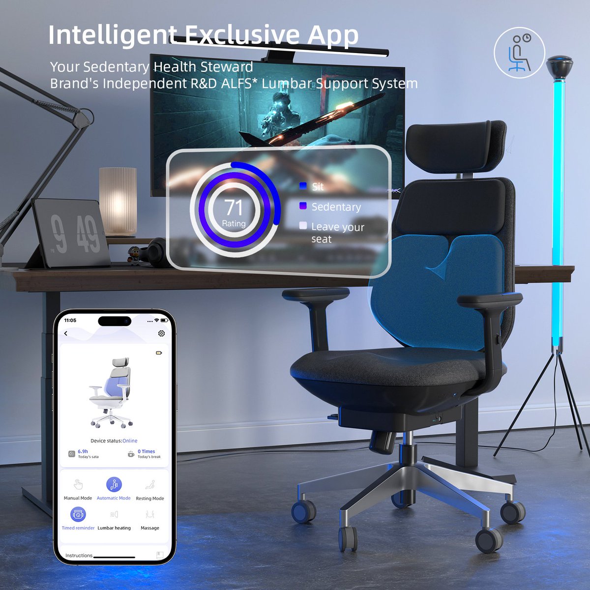 Backrobosmart's tweet photo. Get cozy with our Intelligent Exclusive App📱
Your own Sedentary Health Steward is here to rev up your rest. Sit back, relax, and let tech do the work😌

#airsmartchair #app #ai #selfmanagement #wellness #healthylife #smarthome #hometech #techlovers https://t.co/FMmwyB8ilK