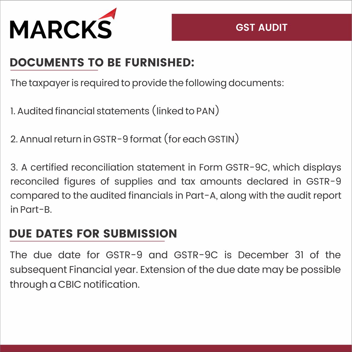 Ever wondered what goes on behind the scenes during a GST audit? 🤓 Well, buckle up because we are about to give you a sneak peek into the world of numbers, compliance, and financial scrutiny! 

#MarcksNetwork #GSTAudit #FinancialIntegrity #ComplianceMatters #BehindTheNumbers