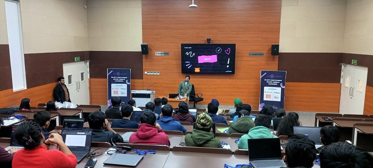 Live from #Web3Camp at NSUT-IIF! 🚀 Dive into the world of blockchain and emerging technologies with our fantastic speakers. Share your insights and experiences using #Web3camp. Let the learning and networking unfold!
 @GirlScript1  @VistaraLabs <a href="/FlipsterXYZ/">Flipster</a> <a href="/LearnOnSmartly/">Smartly Learning</a>
