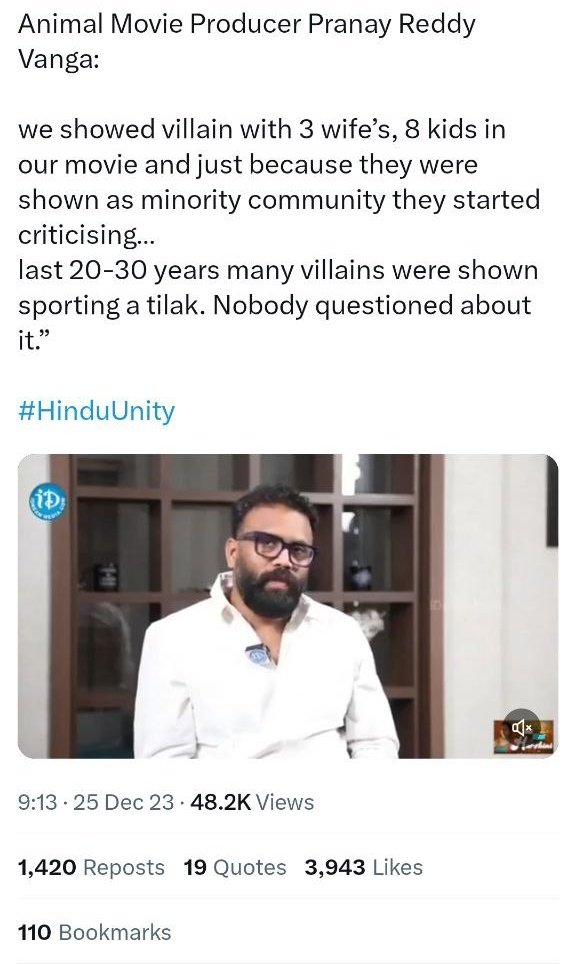 lonermonkeyy's tweet photo. Director #PranayReddyVanga is the new pain for the #WOKE #Librandus #Sullah gang ...#AnimalMovie 🤣🤣🤣 https://t.co/utOMfGW0Za