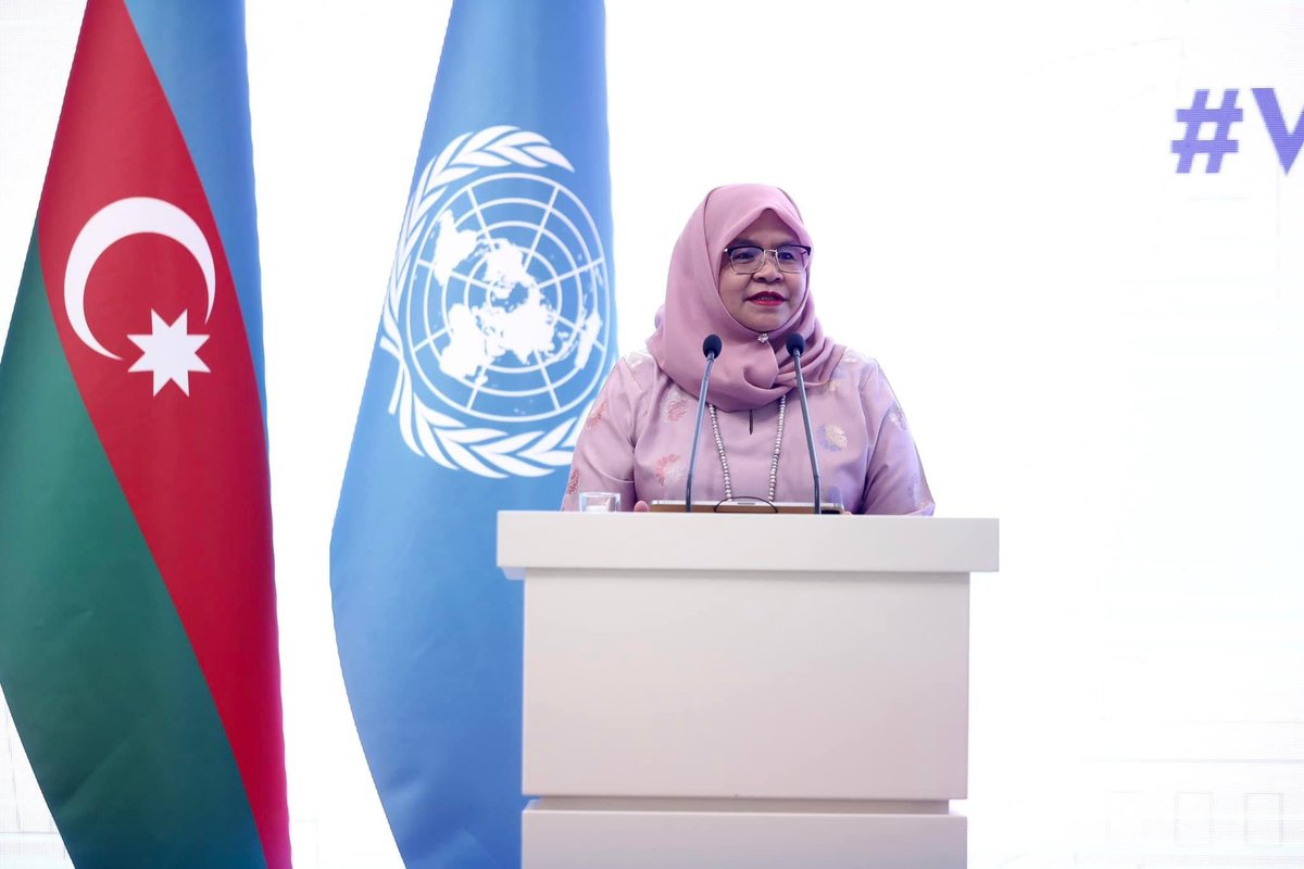 A ceremony of signing the agreement between the Government of Azerbaijan and the @UN on holding the #WUF13 in #Baku has been held. The agreement was signed by the Chairman of @shehersalma @_anar_guliyev and the Executive Director of the @Unhabitat @MaimunahSharif. #BAKU2026