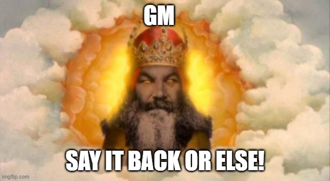 MontyPythonSol's tweet photo. angry $python god whishes us good morning, but oh boi he gets mad if we don't say gm back, tis is a $silly god https://t.co/zwnBHjms3A