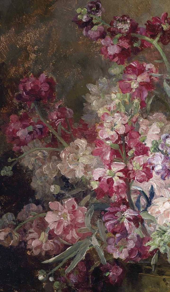 painting details of flowers by Marie Egner