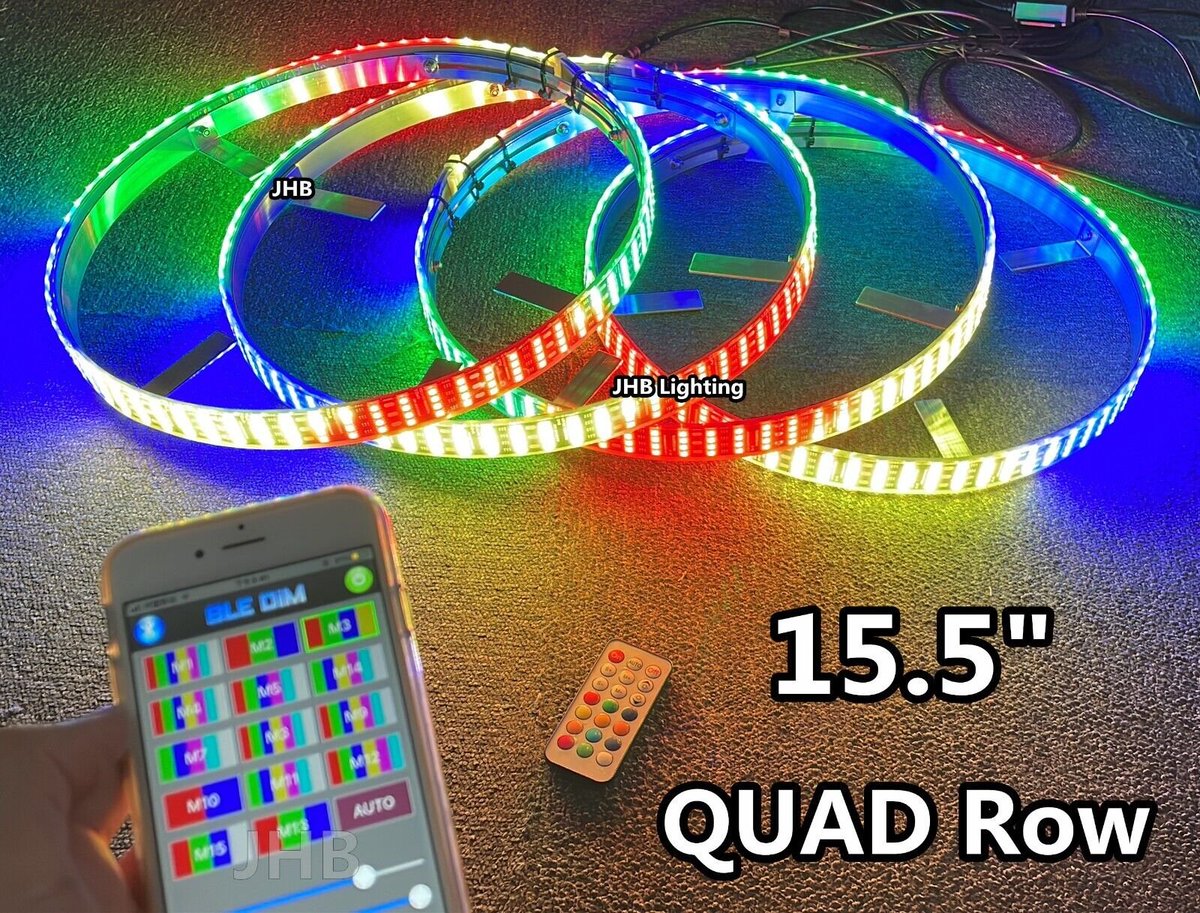 fiacarlighting's tweet photo. JHB 15.5"QUAD ROW LEDs Remote APP Chasing Flowing Dream Color LED Wheel Rings Lights Set selling on ebay : https://t.co/cVH2Qrsbfv
【Item Number 335133725557】 https://t.co/Fz2tVJoDIp
