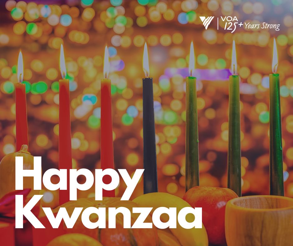 Vol_of_America's tweet image. Happy Kwanzaa! May this coming week be a time for joy, reflection, and renewed commitment to the principles that bring us together. #UnityinCommunity #HealthyCommunities4All