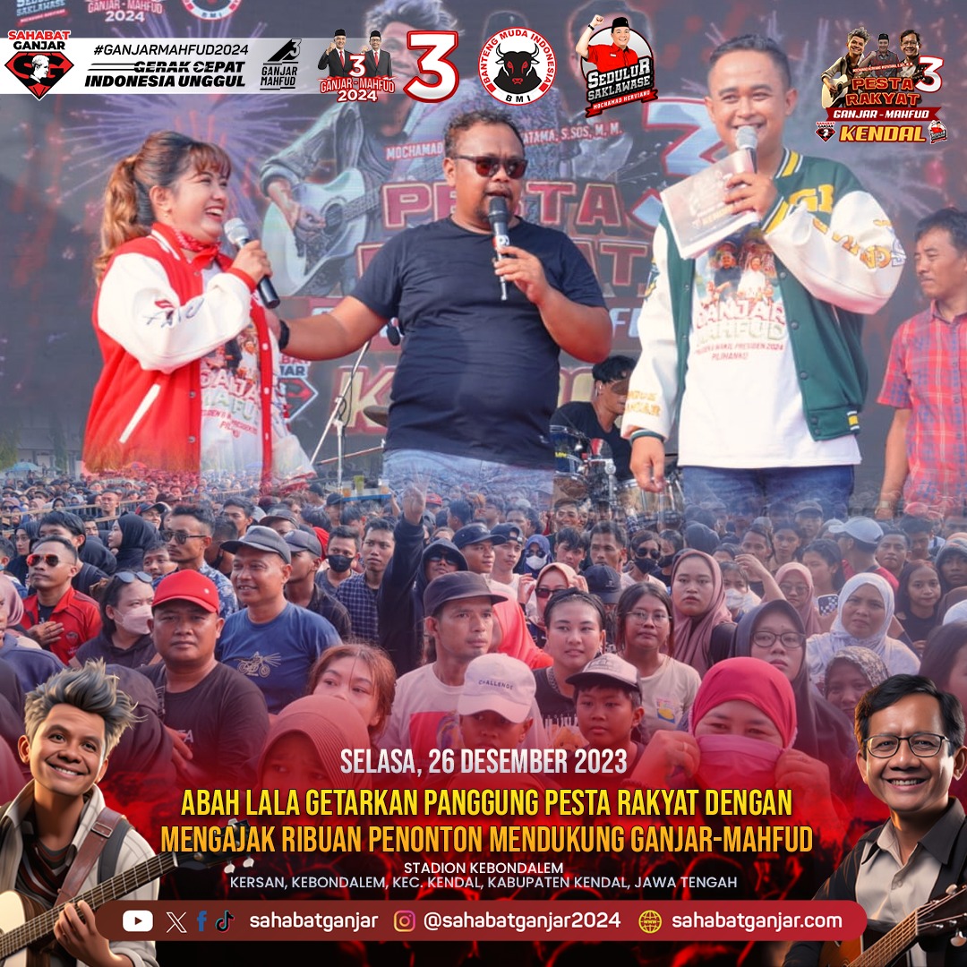 Abah Lala berhasil menciptakan momen yang membawa dampak positif dalam mendukung pasangan Ganjar-Mahfud.
 #PestaRakyatKendalPecahaik