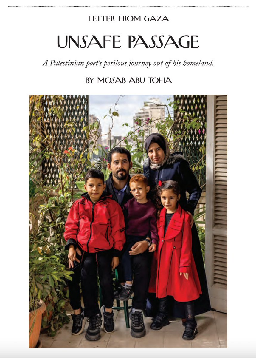 Daniel A. Gross (@bydanielagross) on Twitter photo Last month, Israeli forces blindfolded, beat, and interrogated the Palestinian poet <a href="/MosabAbuToha/">Mosab Abu Toha</a>.
In this week’s <a href="/newyorker/">The New Yorker</a>, Mosab tells his story. newyorker.com/magazine/2024/… Last month, Israeli forces blindfolded, beat, and interrogated the Palestinian poet <a href="/MosabAbuToha/">Mosab Abu Toha</a>.
In this week’s <a href="/newyorker/">The New Yorker</a>, Mosab tells his story. newyorker.com/magazine/2024/…