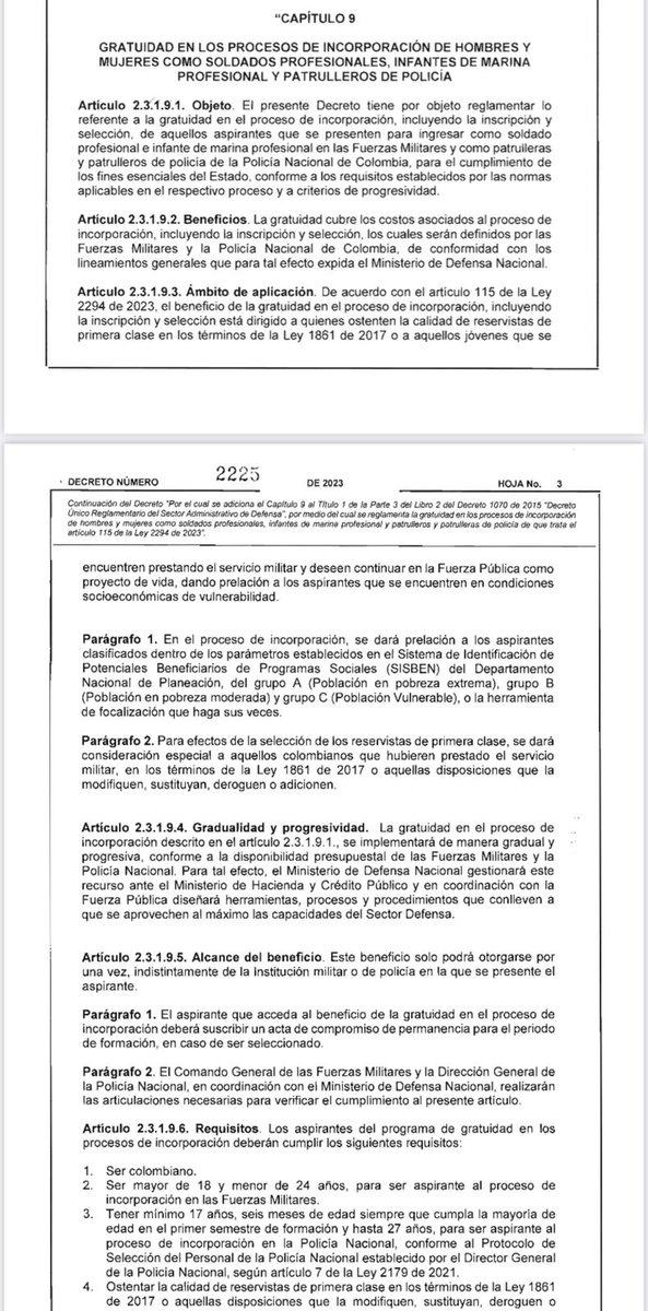 El presidente Gustavo Petro firma decreto que establece gratuidad en incorporación de infantes de marina, soldados profesionales y patrulleros de la Policía.
