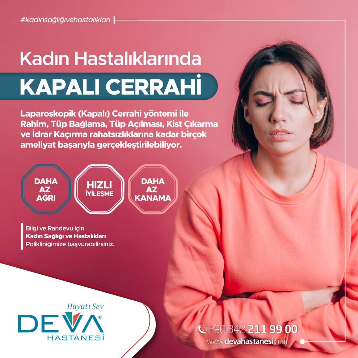Kadın Hastalıkları ve Doğum Uzmanlarımız ile birlikte kadın hastalıklarının tanı ve tedavisinde çok önemli bir yere sahip olan Laparoskopik (kapalı) Cerrahi'de yanınızdayız. 

#devahastanesi #gaziantep #kadınhastalıklarıvedoğum