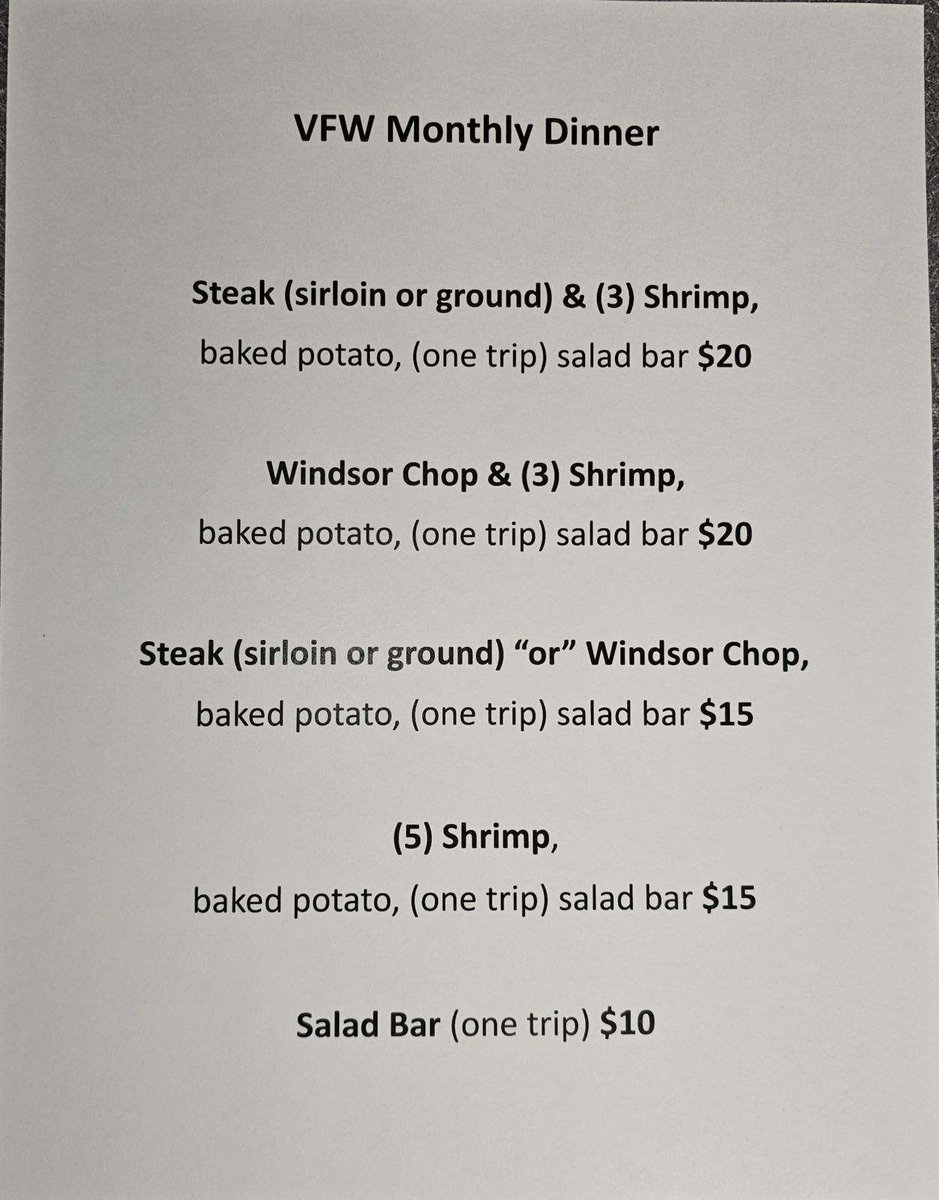 We'll be firing up the grill tonight! 
Who's coming down?! 
Serving from 5-7! 
And there's take-out too! 

#AustinMN #VFW