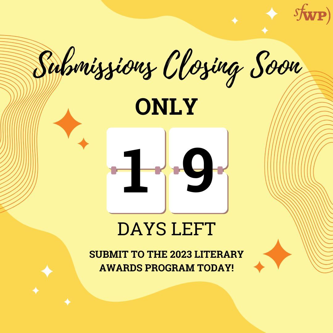 SFWP's tweet image. Calling all writers! The SFWP Literary Awards ends next month! Share your work for a chance to win $1,500 and publication. Submit your manuscript today!

#SFWPLiteraryAwards #SubmissionOpen #WriteHereWriteNow 

buff.ly/3Td1R6K