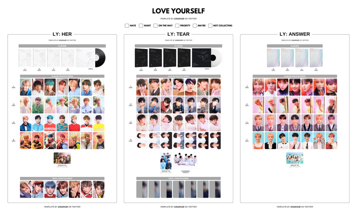 Love Yourself Series Albums & PCs Compiled! ✨