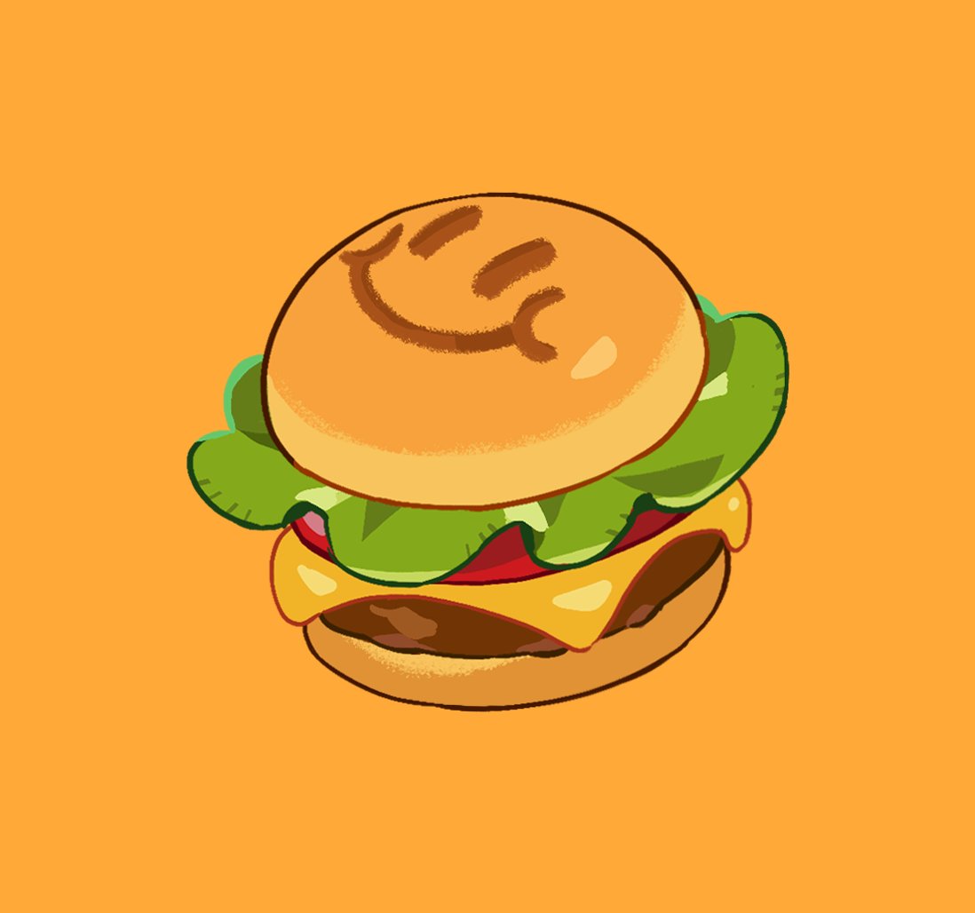 food no humans simple background burger lettuce food focus orange background  illustration images