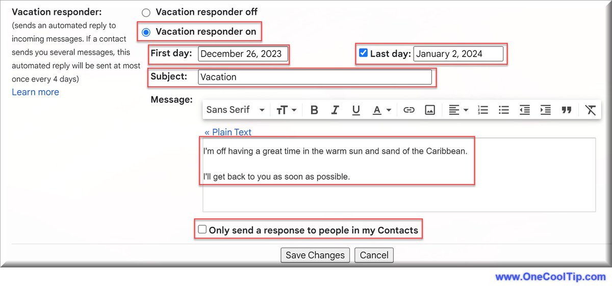 OneCoolTip's tweet image. โ๏ธVacation Like a Pro: How to Set Up Gmailโs Vacation Responder๐ด
#Google @Google #Gmail #GmailHacks #VacationResponder #OutofOffice #TechTips #OneCoolTip @OneCoolTip
onecooltip.com/2023/12/vacatiโฆ