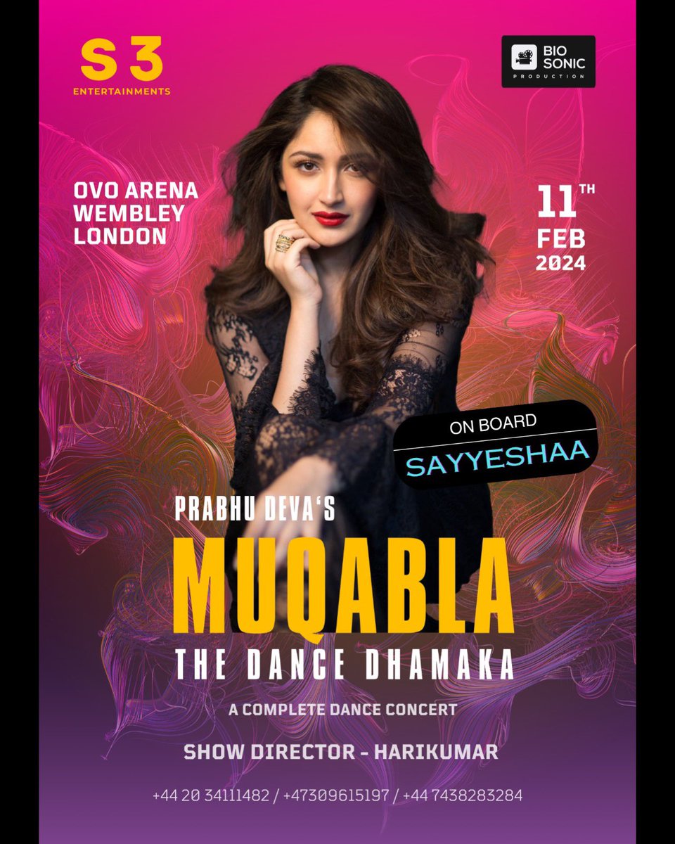 London!!! Here we come!! Can’t wait to see you all and perform live on the 11th of February 2024 at the Ovo Arena in Wembley! Joining my favourite Prabhudeva sir for a complete dance show called “Muqabala” ❤️💃 Book your tickets!