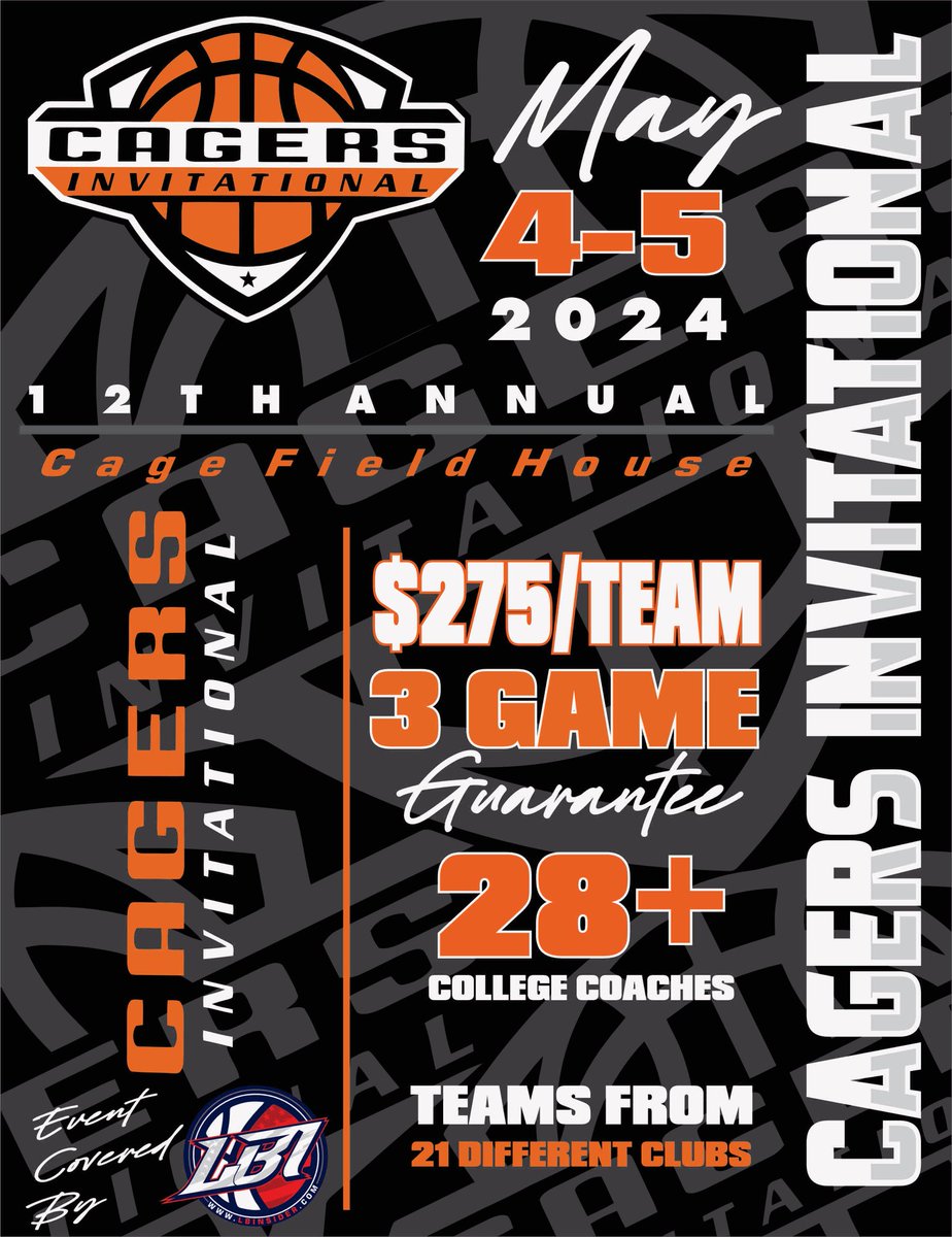 Michigan Cagers Invitational 
May 4-5, 2024
Swartz Creek - Cage Field House
70+ Teams In Attendance
28+ Colleges Attending
21 Different Clubs Attending
6th-12th Grade Divisions 
Cost: $275.00 per team