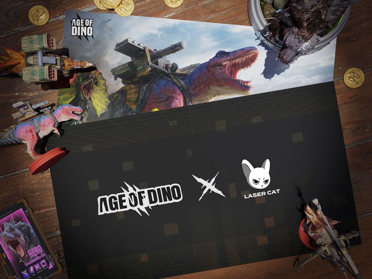 AGE OF DINO🎉

1 WL Giveaway
AOD是一款恐龙主题的多人在线策略游戏，种子轮融了8M美金
1月10号发售DINOSTY PFP，采取竞拍模式（0.2--0.59eth）。白单可以发售中获得先手优势，并在后续帮助恐龙NFT获得1.5倍质押积分！

1⃣Follow <a href="/ageofdino/">Age of Dino</a> &amp; <a href="/LaserCatNFT/">LaserCat</a>
2⃣Like&amp;RT
3⃣Reply Eth address
⏰24 hrs