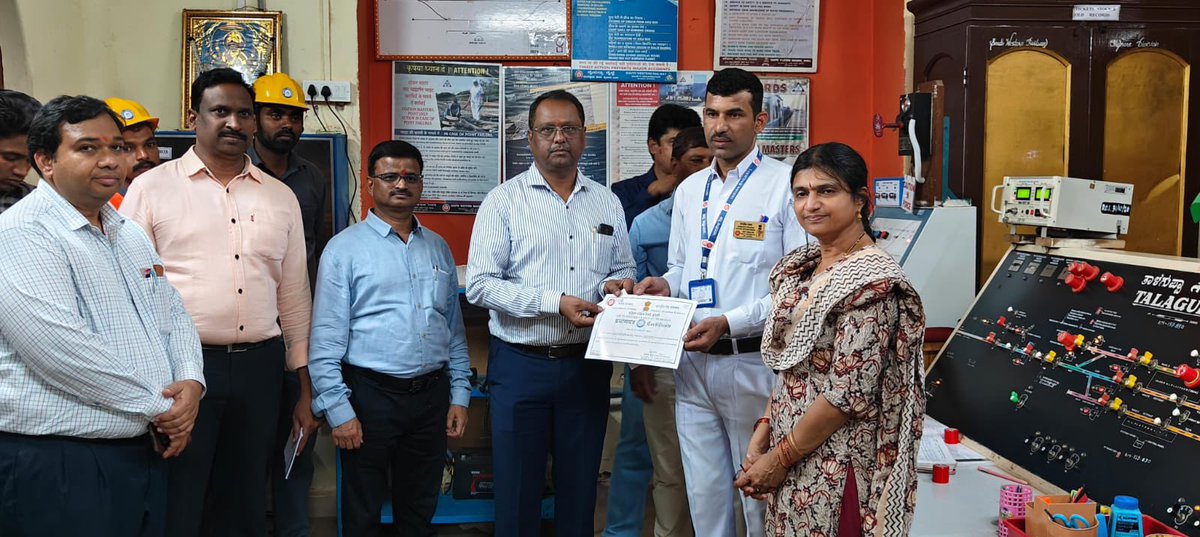 Statutory inspection of Railway Electrification works followed by speed trial at full sectional speed (90 Kmph) in Anandpuram - Talguppa Section (41 RKM /44 TKM)  section of Mysuru Division SWR completed successfully by Shri Ishaq Khan, PCEE/SWR today on 26.12.23.
