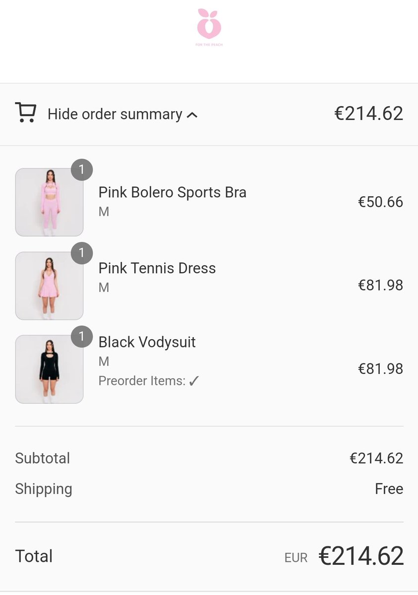 Ordered some sportwear from @voightvarbies / @Forthepeachh for my lovely girlfriend. Can't wait to show her !