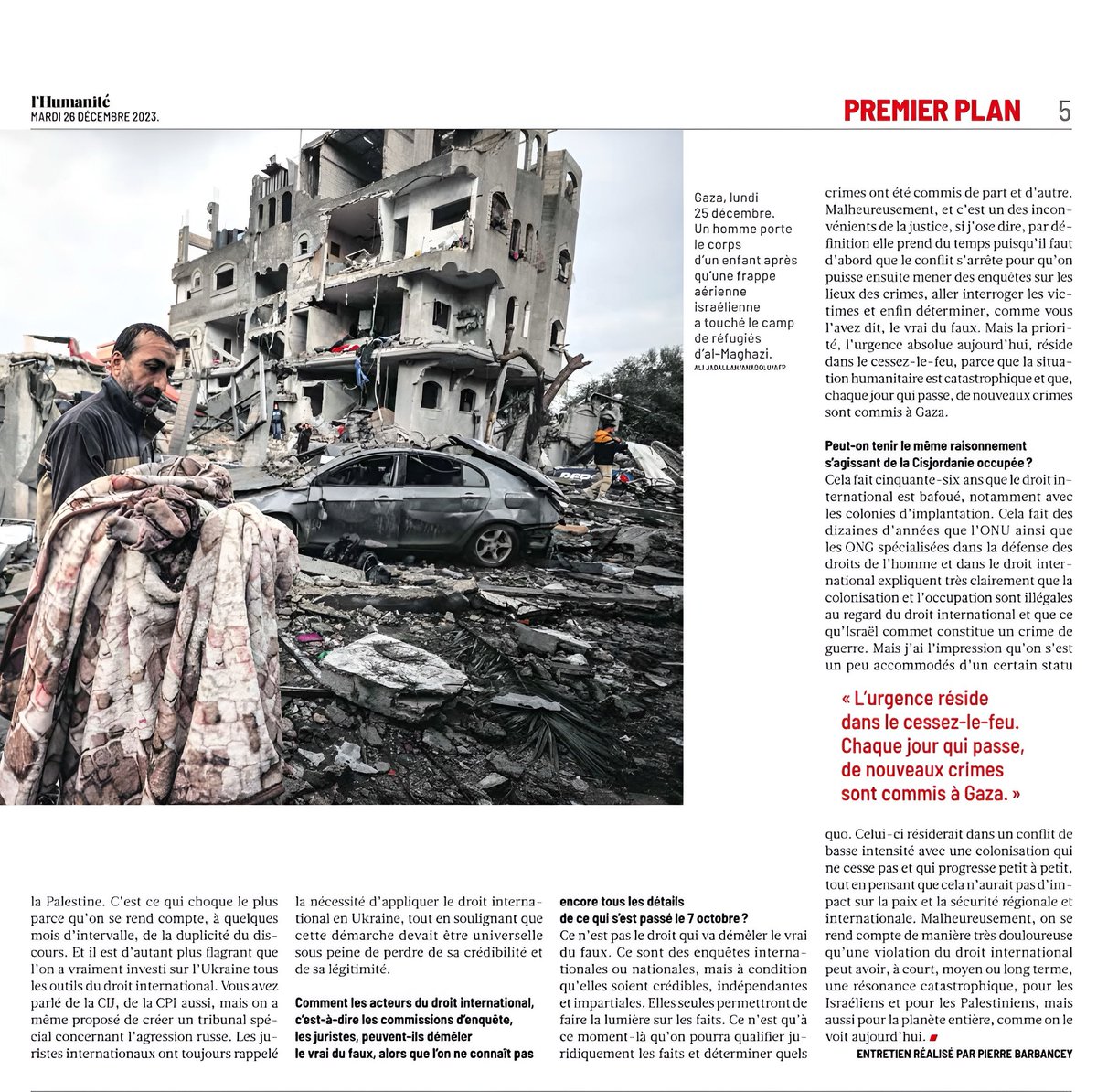 #Gaza 🔴 Chaque missile qui frappe Gaza est un coup porté à l'édifice du droit international. Johann Soufi, juriste, souligne la nécessité de sanctions internationales contre #Israël pour répondre à ces actes. Il met en avant une application inégale du droit international,…