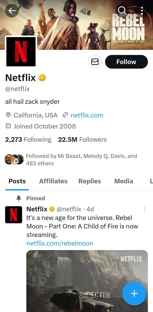 GhostAssassin02's tweet photo. Seems like @ZackSnyder took over @netflix as it's Head🤭
#RebelMoon https://t.co/LL5pMopVAT