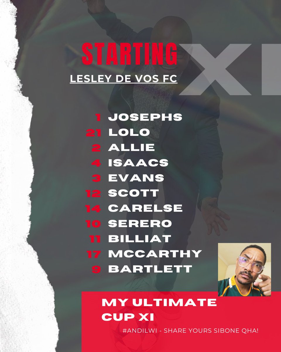 umjaka's tweet photo. Hay’ke @lezdevos thinks his Ultimate Cup XI could beat mine? 

Any AI simulators out there?? I wanna see something 😂😂😂🙌🏾🙌🏾🙌🏾 #Andilwi https://t.co/q7nzvHLk6Q