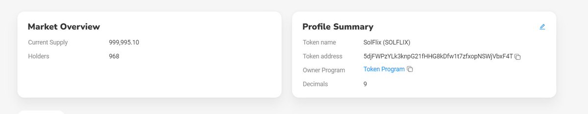 Solflixsolana's tweet photo. The $SOLFLIX Community is going to be the strongest in the crypto space!
Just touched 100k+ mcap. We are skyrocketing and nearly 1k holders!
Be a part of #SOLFLIX now! https://t.co/9FQOyElZyc