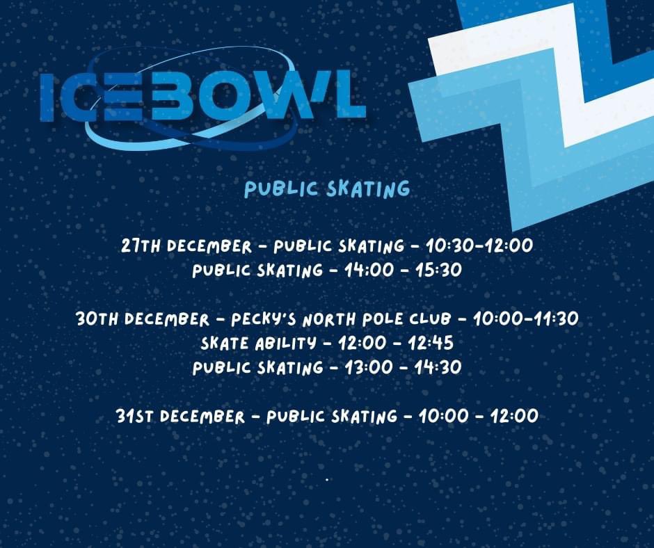 Please see below for this week's public skating sessions ⛸🧊