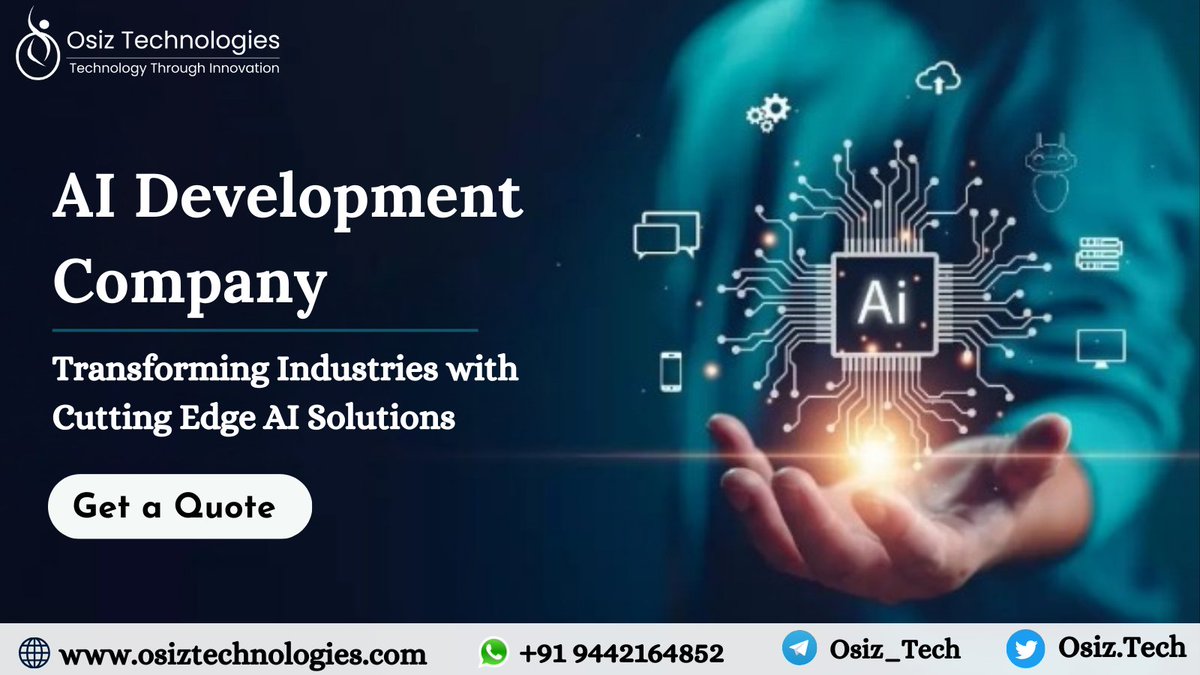AllieStefa62228's tweet image. Unlock the power of AI with Osiz - revolutionizing industries one solution at a time 🚀

Tap To Know More &amp;gt;&amp;gt;&amp;gt;&amp;gt; osiztechnologies.com/ai-development…

#AIDevelopmentCompany #ArtificialIntelligenceDevelopment #AICompany #TechDevelopment #MachineLearning #AIExperts #SoftwareDevelopment