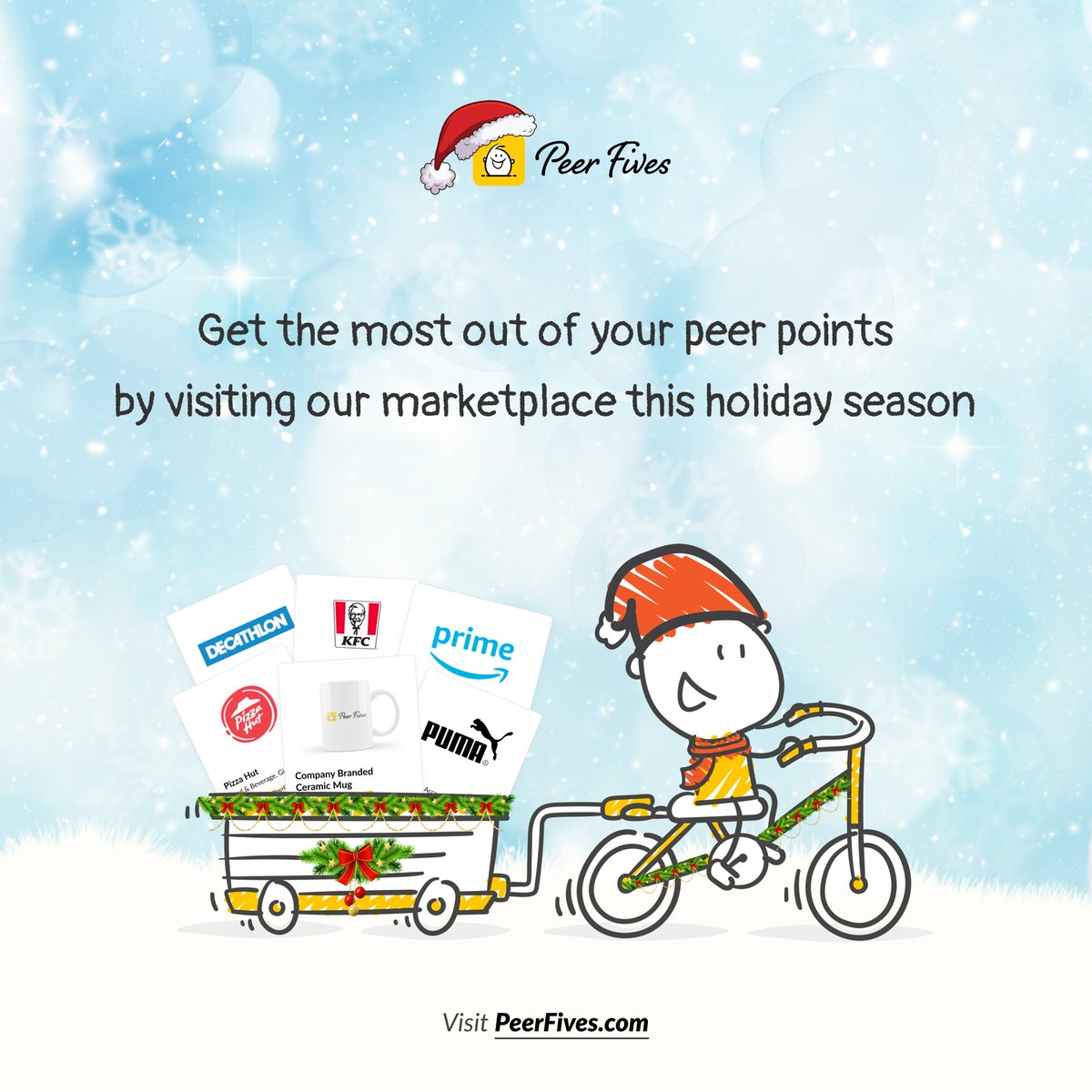 This is the season for giving and receiving good vibes! Explore the holiday magic on PeerFives #Marketplace – where high-fives meet happiness. Discover joy-filled vouchers and spread the cheer with every exchange. Visit Now: PeerFives.com #employeeengagement