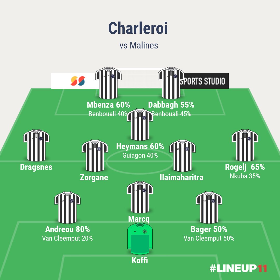 jujux3001's tweet photo. Voici ma compo probable pour le match à domicile contre @kvmechelen
🏥 Knezevic
❔ Trebel
Sincèrement je pense que l'avenir du coach Mazzu à la tête de l'équipe va se jouer sur ce match. Il a donc tout intérêt à prendre des risques !
#rcsc
#charleroi
#CHAMAL https://t.co/n8qkwb6fIf