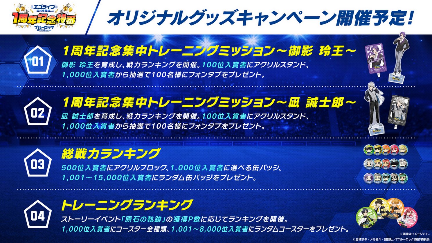 ブルーロックPWC限定1周年記念コースター全種類