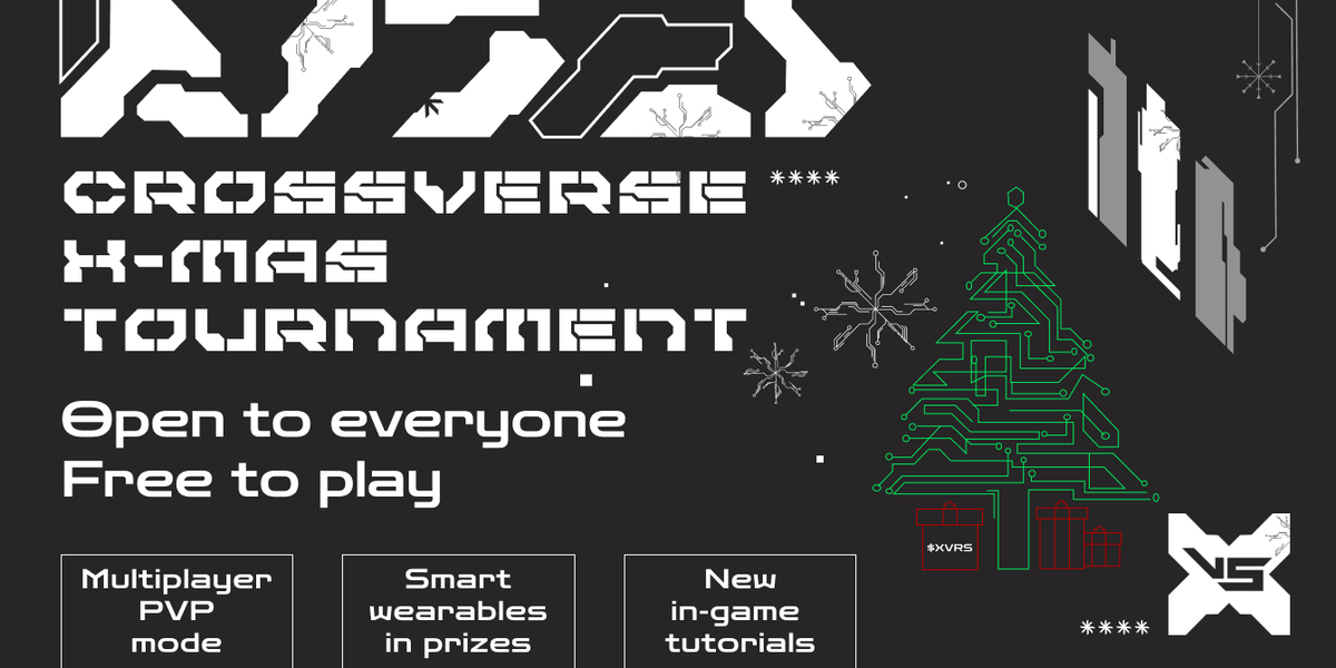 Join CROSSVERSE on our Christmas <a href="/decentraland/">Decentraland</a> adventure (🎄,🎁)

We're hosting a special Xmas tournament starting Dec 28th. Redesigned PVP mode, in-game tutorials and Hyp-0 smart wearable in prizes to grab!

Open to everyone, free to play 👾

🔔 decentraland.org/events/event/?…