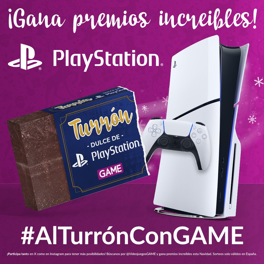 GAME España (@videojuegosgame) on Twitter photo 🎁 ¡La #Navidad sabe mejor con una #PS5 SLIM GRATIS! 🎁
🔥 Participa ya y podrá ser tuya 🔥
🔄 REPOST + Síguenos y a <a href="/PlayStationES/">PlayStation España</a>.
📲 Responde citando a un AMIG@ con #AlTurrónConGAMEyPlayStation
⏱️ Participa hasta el 31/12/2023 a las 23:59h.
BBLL 👉 gameplusblog.es/bbll-sorteos-n… 🎁 ¡La #Navidad sabe mejor con una #PS5 SLIM GRATIS! 🎁
🔥 Participa ya y podrá ser tuya 🔥
🔄 REPOST + Síguenos y a <a href="/PlayStationES/">PlayStation España</a>.
📲 Responde citando a un AMIG@ con #AlTurrónConGAMEyPlayStation
⏱️ Participa hasta el 31/12/2023 a las 23:59h.
BBLL 👉 gameplusblog.es/bbll-sorteos-n…