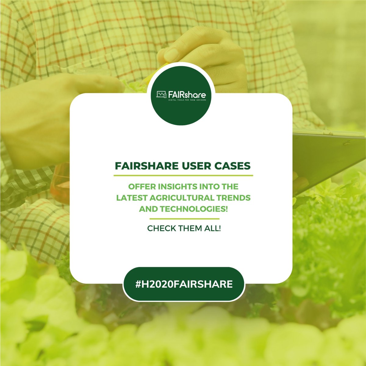 📢 Want to stay ahead in farming?  

FAIRshare's User Cases offer insights into the latest agricultural trends and technologies.  

User cases – Fairshare Project (buff.ly/47DyoHi) 

Don't miss out! 🌱💡  

#AgriculturalTrends #Innovations #H2020FAIRshare