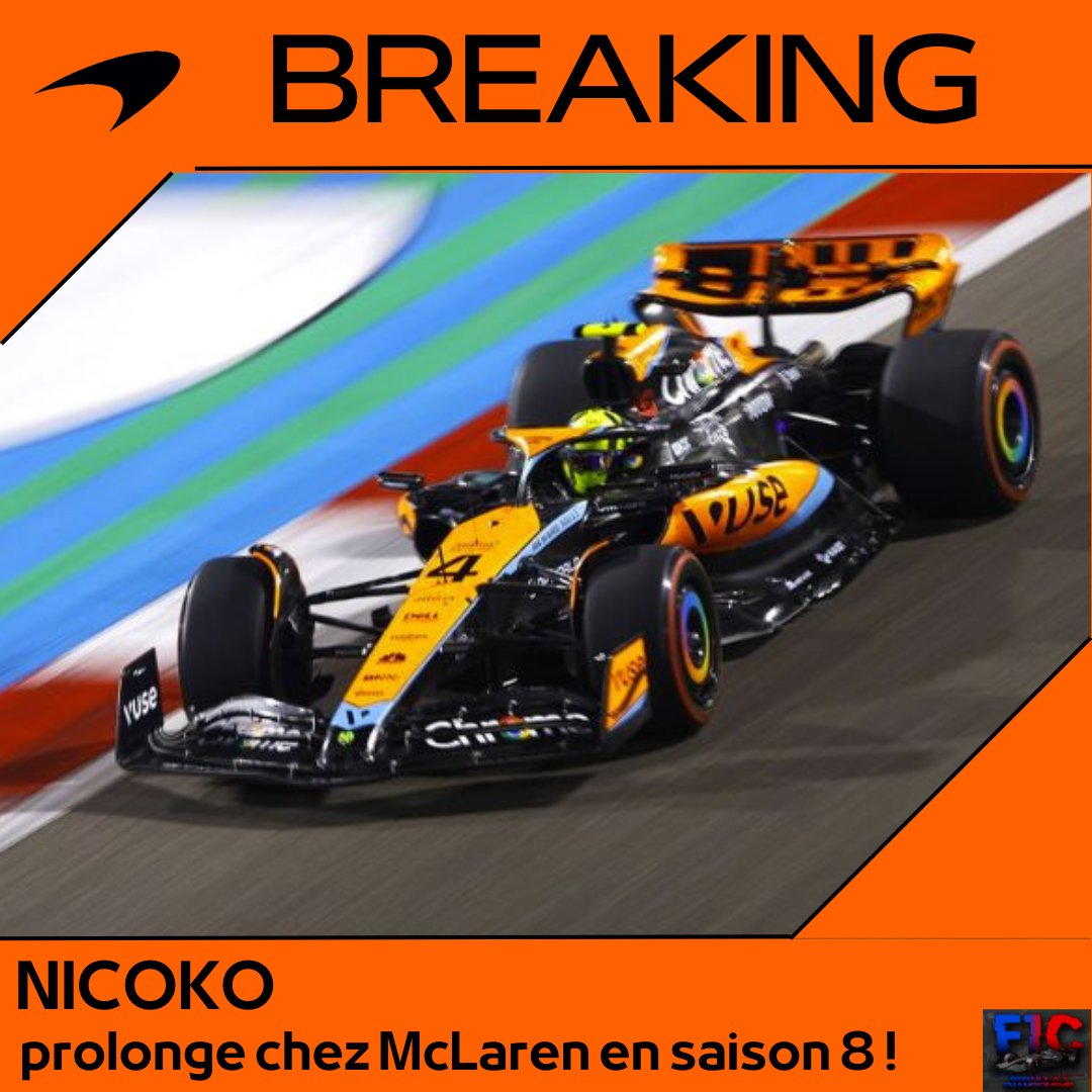 F1Champ__'s tweet photo. 🚨 BREAKING 🚨

En constante progression, NICOKO a choisi de continuer l'aventure McLaren ! https://t.co/v5sTXuAgn8
