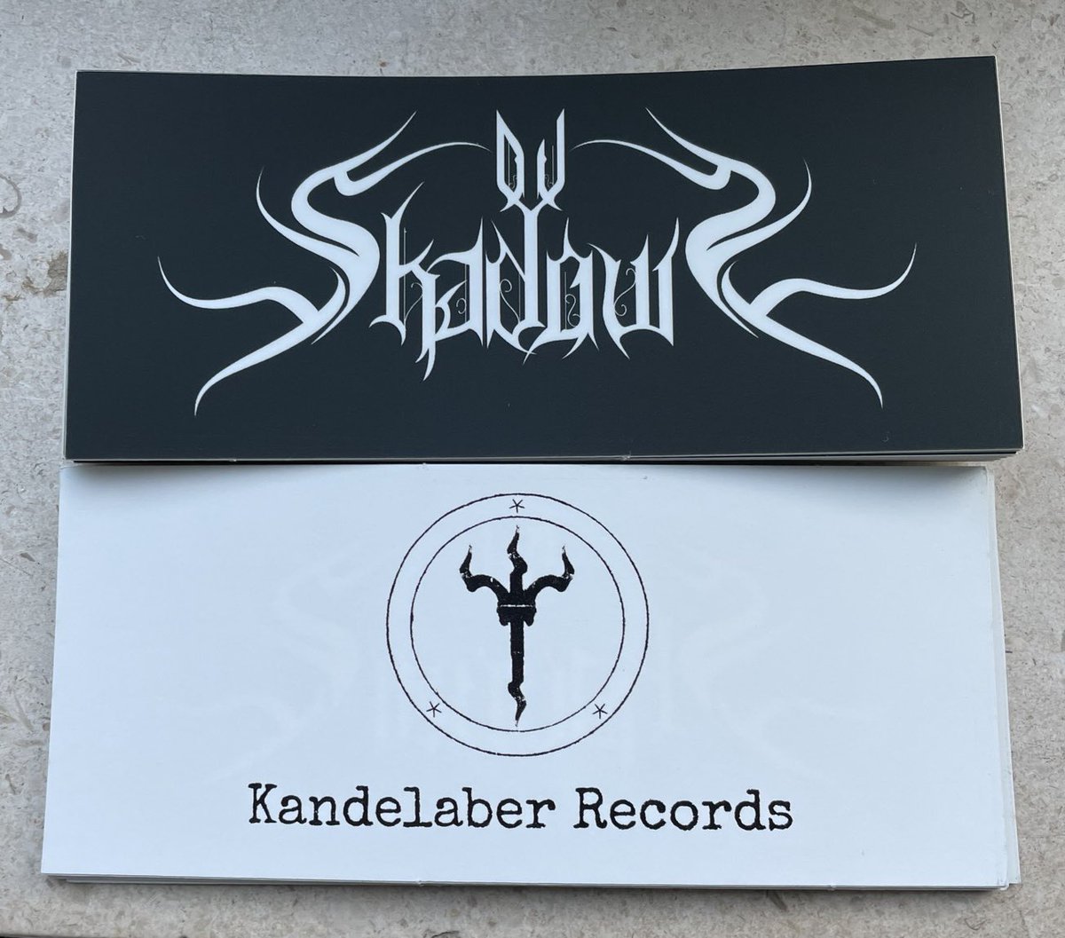 A batch of stickers

kandelaber.bandcamp.com

#Merch #OvShadows #BlackMetalLogo #Sticker #BlackMetal #BlackMetalMerch