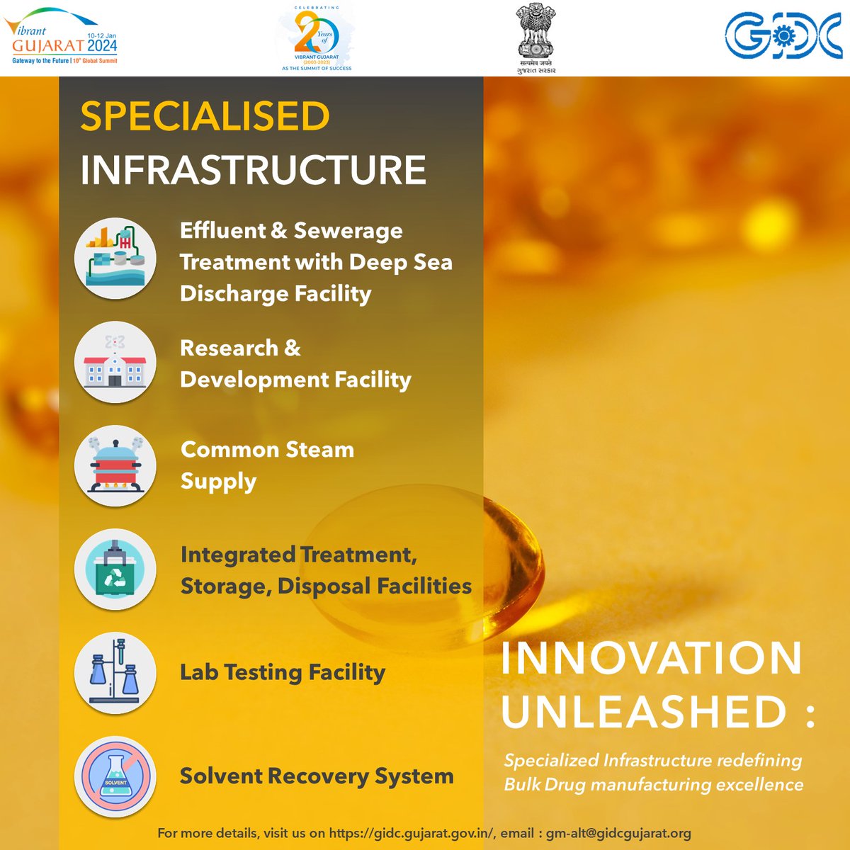 The future of pharmaceuticals is taking a monumental leap with the upcoming Bulk Drug Park in Gujarat, developed by GIDC! 💊🔬 
Get ready to witness a transformative era in healthcare, where progress meets precision! 
#GujaratBulkDrugPark #PharmaInnovation #GIDC #Pharmaceutical