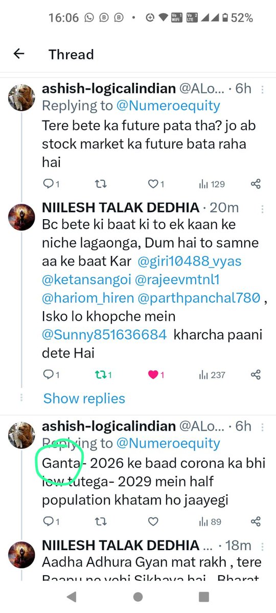 Numeroequity's tweet photo. @ashishk488655254
kya re Bachcha 
Ashish khatri ho Gaya expose 
Tune mere bete ko cheda , dekh Lena Hanuman Ji kaise Teri Lanka dubate hai 
#JaiShreeRam
@RDXThinksThat 
@_anujsinghal 
@narendramodi 
@AmitShah 
@x
@elonmusk 
@advmeghajain 
@vka27 
@GoldenEye_6 
@ketansangoi https://t.co/L8OobUhyLJ