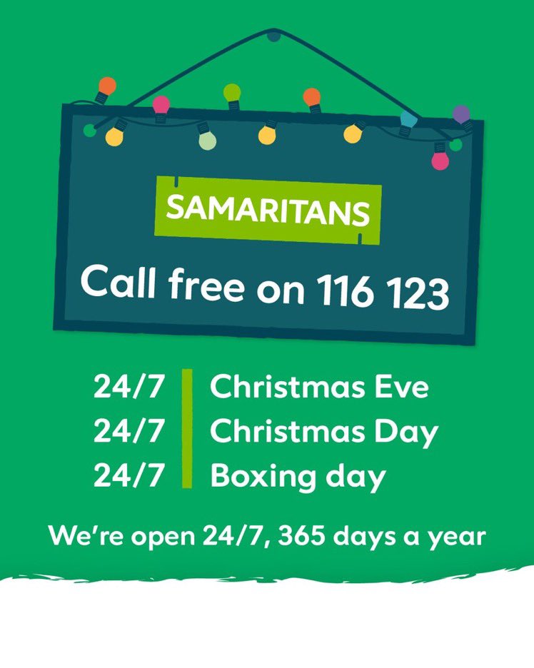 We're always open.

Retweet this and help us reach someone who might need to know that we're here all Christmas 💚