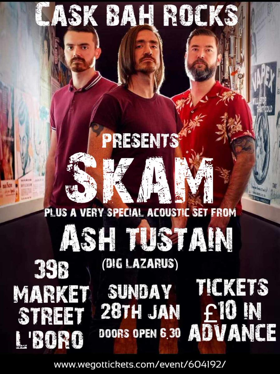 THE FIRST TIME WAS SO NICE.... WE HAD TO DO IT TWICE! On 28th Jan we are coming back to The Cask Bah in Loughborough. Very limited tickets for this one, our buddy Ash Tustain from Dig Lazarus is opening the show. wegottickets.com/event/604192 SEE YOU AT THE BAR....