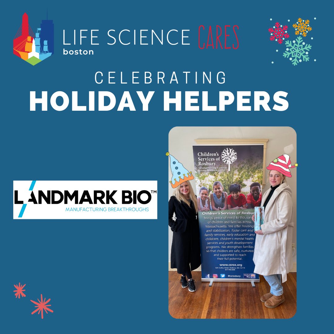 At least 20 kids from @‌CSRoxbury benefitted from @landmarkbio’s generosity as #HolidayHelpers this year. #LSCImpact