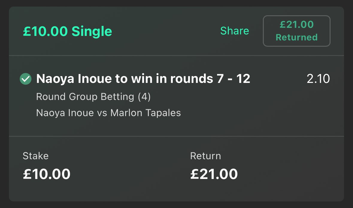 😉😉😉

Late stoppage indeed ✅

#MonsterInoue #InoueTapales #Undisputed #SuperBantam #BoxingTips #BoxingBets #GamblingTwitter #Winner