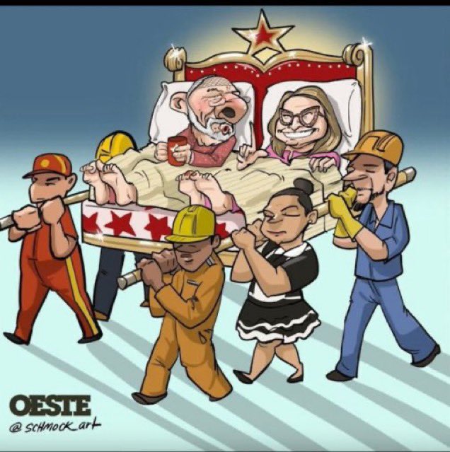 Certeza que essa charge de Lula e Janja vai pra tag CAIU NA REDE do Noblat