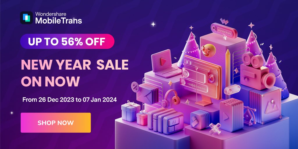 Wondershare MobileTrans Phone Transfer Solution (@ws_mobiletrans) on Twitter photo π New Year, New Connections! πOur New Year's Event is here, and the savings are HUGE! π From December 26, 2023, to January 7, 2024, enjoy jaw-dropping discounts of up to 56% off. π Don't miss out π
mobiletrans.wondershare.com/sales-promotioβ¦
#NewYearNewConnections #MobileTransMagic #TechUpgrade π New Year, New Connections! πOur New Year's Event is here, and the savings are HUGE! π From December 26, 2023, to January 7, 2024, enjoy jaw-dropping discounts of up to 56% off. π Don't miss out π
mobiletrans.wondershare.com/sales-promotioβ¦
#NewYearNewConnections #MobileTransMagic #TechUpgrade
