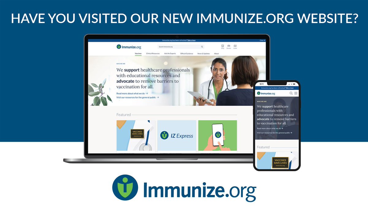 Visit our new ImmunizeOrg website for the tools you need to vaccinate with confidence!  
 
Save Lives. Immunize.  
 #ImmunizeOrg #vaccinessavelives #vaccinate #immunize #vaccineswork #getvaccinated #vaccinatedandhappy #savelivesimmunize